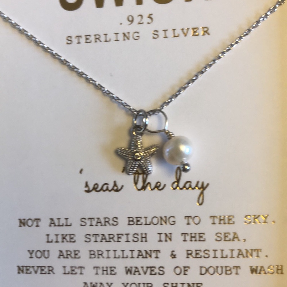 Sterling Silver Starfish and Pearl Necklace